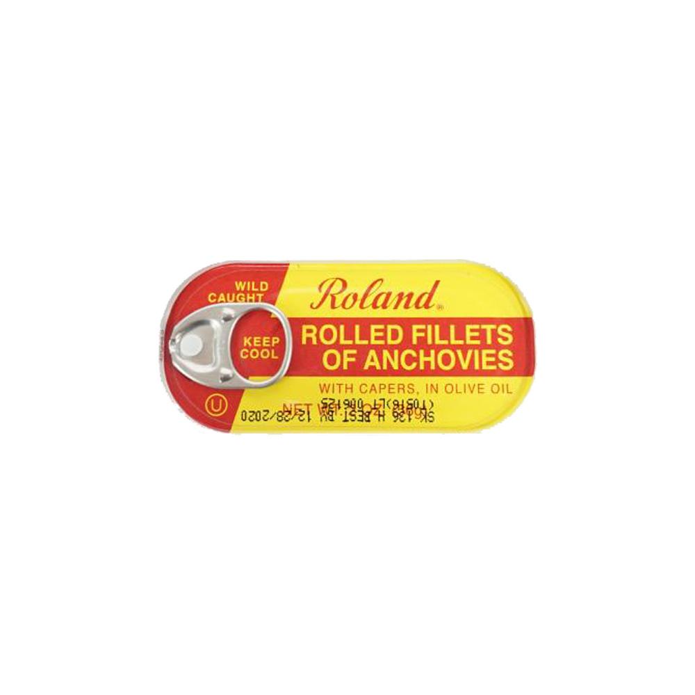 Roland Rolled Anchovie Fillets W/ Capers In Olive Oil