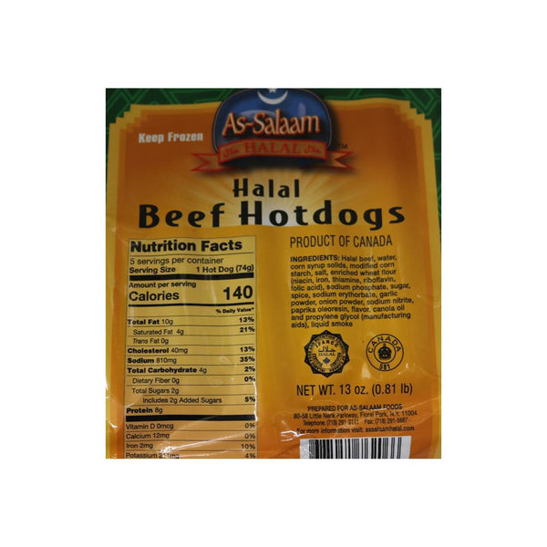 AsSalaam Halal Beef Hot dogs Mekkah Mart